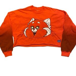 Disney Spirit Jersey Turning Red Panda Mei Freakin Adorable Orange Cropped XS